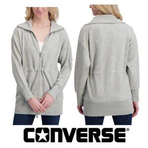 NWT Converse Women's Full-Zip Jacket, Gray (Heathered Gray)